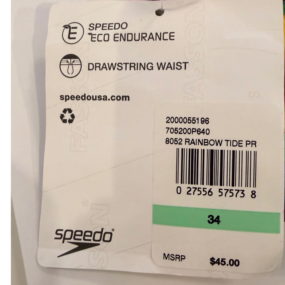 Speedo Mens Pride Collection Rainbow Tide Swim Briefs Eco Endurance Size 34 NEW - Picture 6 of 8